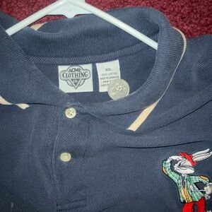 Vintage Warner Bros. Black Looney Tunes Polo Shirt